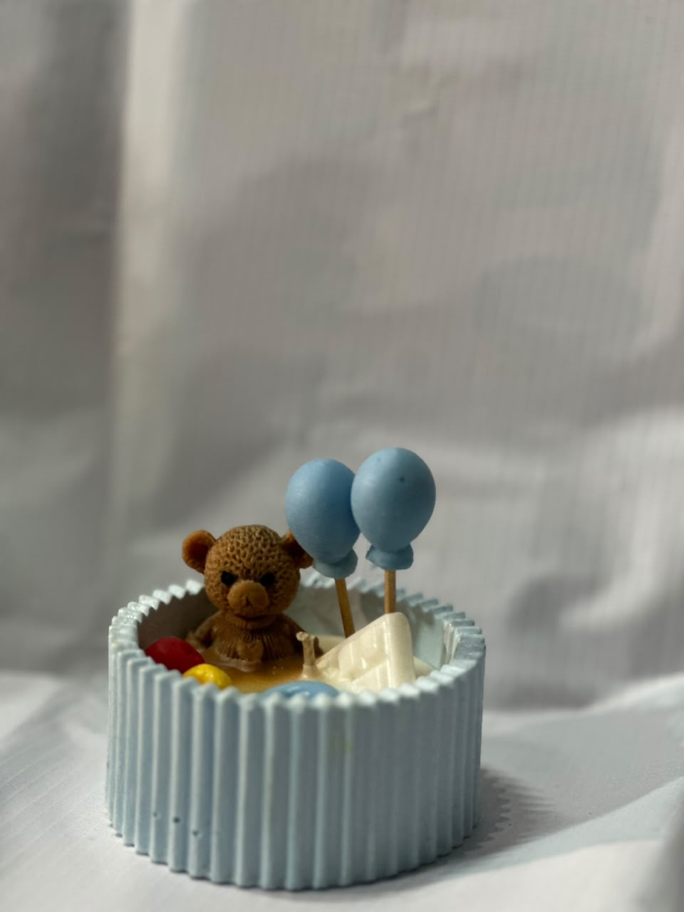 Floral Teddy Candle